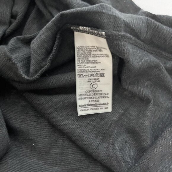 MAJESTIC FILATURES BLACK LINEN BLEND SHORT SLEEVE MAXI DRESS - XS (1) - Picture 8 of 9